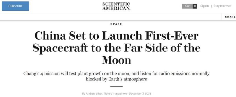 【中國那些事兒】“嫦娥”再飛天首巡月球背面 外媒:中國探月工程承載人類太空探索夢